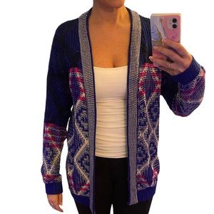 Blue, Pink & White Cardigan